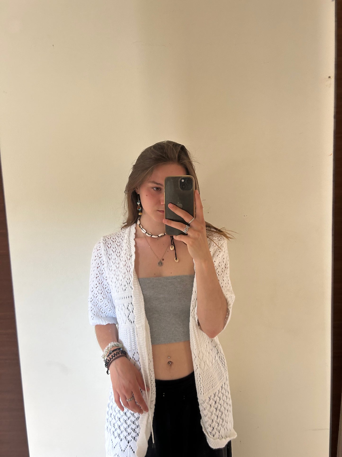 White cardigan