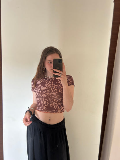 Brown crop shirt