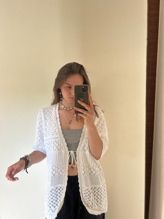 White cardigan