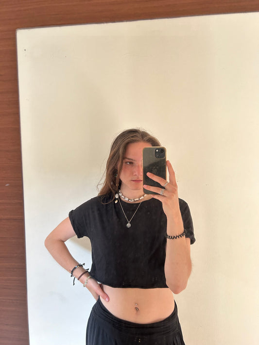 Black crop shirt