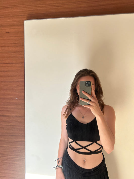 Black party top