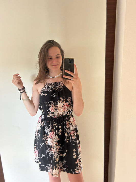 Black flower dress