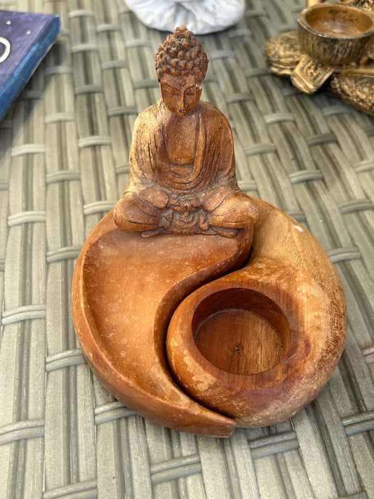 Monk ying&yang candleholder