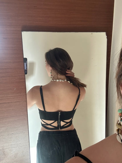Black party top