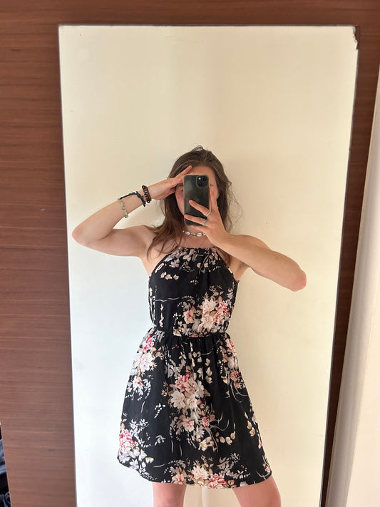 Black flower dress