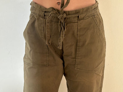 Green fabric trousers